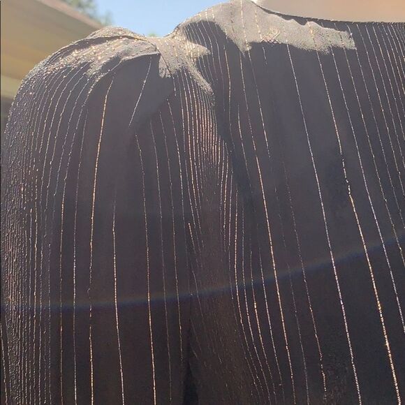 VGT long sleeve metallic gold midi dress. Size medium - Picture 11 of 16